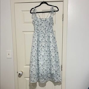 Lush White and Black Floral Dress